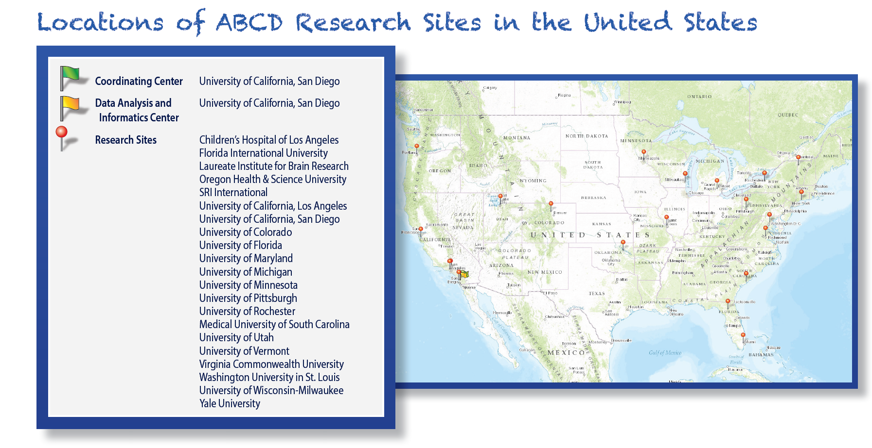 Map of ABCD Study sites